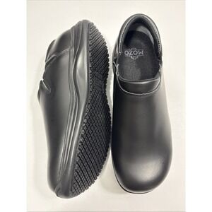 MOZO Forza Men's Slip Resistant Black Leather Chef Clog Work Shoes M43803 7.5